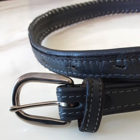GENUINE LEATHER WESTERN BELT GRAY & SILVER SZ M - Picture 4 of 5
